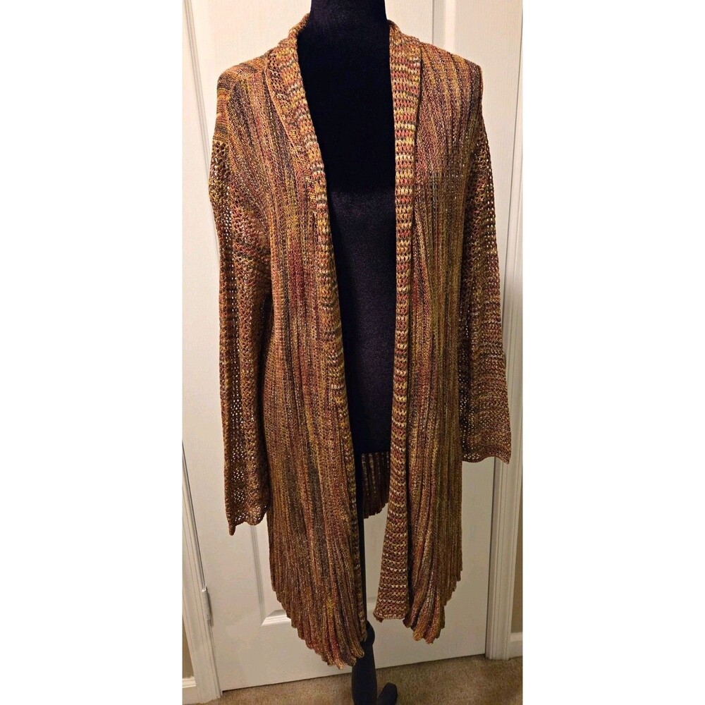 Spicedye Womens Open-Knit V-Neck 1 Button Long Sleeve Cardigan - Size XL - Picture 4 of 14